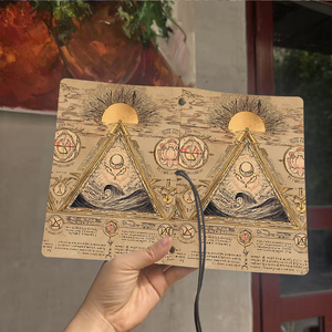 Hermoso cuaderno Premium Present Perfecto para astrónomos Notas de ciencia con símbolos de onda de pirámide solar impresos en la C - Product Image 6