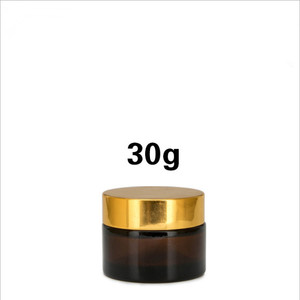 Vacío 5g10g 20G 30g 50g 100g ámbar mate negro tarro de vidrio al por mayor crema facial cuidado de la piel embalaje tarro vela tarro con tapa negra - Product Image 2