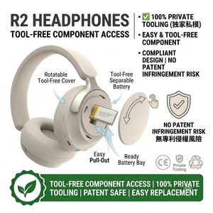 Headphone ANC Ramah Lingkungan Tahan Lama dengan Desain Baterai yang Dapat Ditukar, Tersedia OEM - Product Image 1