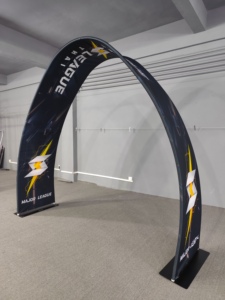 Professional Manufacture Custom Trade Show <b>Backdrop</b> Banner Stand Aluminum <b>Frame</b> Tension Fabric Arch Display Booth for Outdoor - Product Image 3