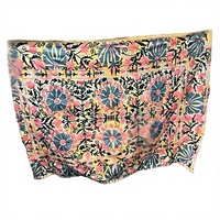 Housse de canapé en tissu non tissé 100 % coton, brodée à la main, imprimé floral, artisanat traditionnel, élégante et polyvalente