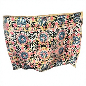 Tela de Algodón 100% No Tejida con Estampado Floral Bordado a Mano, Textil para el Hogar, Funda de Sofá, Artesanía Tradicional, Elegante y Multicolor - Product Image 3