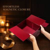 Boîte cadeau magnétique pliable en une seule pièce à 7 panneaux pour bijoux, montres, chaussures, vêtements, cadeaux de mariage et d'anniversaire