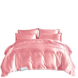 Nhà Máy Trực Tiếp Cung Cấp Lụa Sateen Nữ Hoàng Bộ Đồ Giường Giường Duvet Cover Set Bán Buôn Dành Cho Người Lớn Tất Cả Các Mùa Chăn Bộ Đồ Giường Đặt