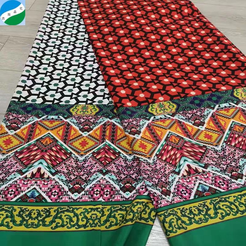 印度民族风格梭织罗纹涤纶面料热升华印花现货价格便宜来自中国