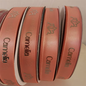 Impression de ruban de Grain brut personnalisé d'usine ruban personnalisé cadeau de ruban de <span class=keywords><strong>Satin</strong></span> d'impression d'or 3D personnalisé - Product Image 3