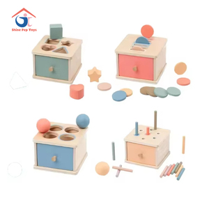 Wooden Toys Color and Shape Classification Wooden <b>Box</b> (Insert Rod Version) - Product Image 1