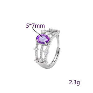 9 Wholesale 5*7mm Oval Cut Natural Stone <b>Adjustable</b> <b>Rings</b> Sterling <b>Silver</b> 925 Non Tarnish Casual Jewelry Wholesale - Product Image 6
