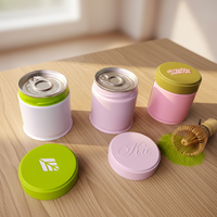 Boîte de conserve personnalisée pour poudre de thé matcha vert et rose, de qualité alimentaire, hermétique, à fond non scellé, avec couvercle à tirette