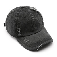 Gorra de béisbol unisex estilo japonés retro con personalidad, efecto desgastado, color liso, 100% algodón, de 6 paneles, ligera, para viajes al aire libre