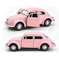 Modèle de voiture vintage rose 1:32 avec logo personnalisé pour souvenirs de mariage, véhicule rétro en alliage moulé sous pression, collection pour adultes à partir de 14 ans OEM