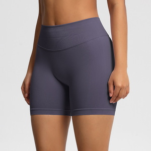 Shorts de sport sans couture pour femmes, taille haute, effet ventre plat, rehaussement des fesses, extensibles et doux, pour fitness, course et yoga, vente en gros, OEM ODM - Product Image 5