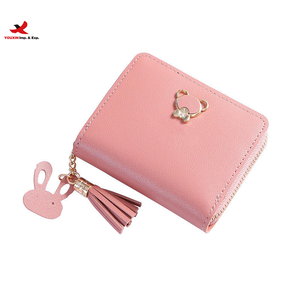 RTS Bulk Mixed Order Lady Zipper Coin Purse Solid Vintage Matte Girl Short Clutch <b>Wallet</b> With Rabbit Head Tassel <b>Card</b> Holder - Product Image 2