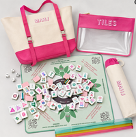 Jeu de Mahjong américain de luxe rose en acrylique, résistant à l'eau, écologique, moderne, pliable et portable – Meilleures ventes