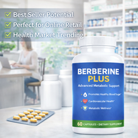 Complément Alimentaire Berberine Plus en Capsules – Soutien Métabolique et Santé Cardiovasculaire – Fournisseur OEM Marque Privée Faible MOQ