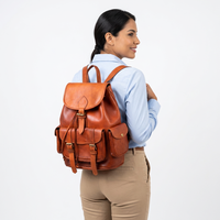 Sac à dos vintage en cuir véritable unisexe pour étudiants, grande capacité, antivol, avec fermeture éclair et bandoulière arquée