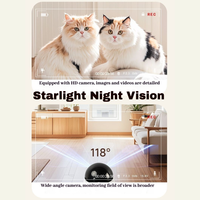 Neues Design: Kabelloser WLAN-Sicherheitsmonitor für Zuhause mit Bewegungserkennung, Smart Pet Mobile Monitor Roboter mit Katzenlaser-Spielzeug