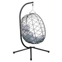 Fauteuil suspendu d'extérieur en corde tressée avec support, plusieurs options de couleurs, en macramé