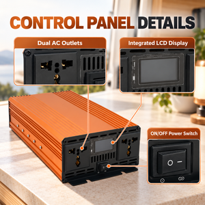 Inversor de Corriente de Onda Sinusoidal Modificada de 3000W, 12V-24V, 48V-60V a 220V, 90% de Eficiencia, para Electrodomésticos y Automóviles, 50/60Hz - Product Image 2