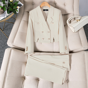 2411 ensemble de bureau élégant pour femmes tailleur-<span class=keywords><strong>pantalon</strong></span> à double boutonnage avec décoration de bouton pour les fêtes d'affaires événements formels - Product Image 6