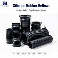 Soufflet en caoutchouc silicone personnalisé, flexible, anti-poussière, ondulé, joint d'expansion pour composant de protection de machines industrielles