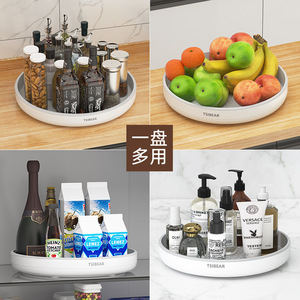 Tsibear Rotating Spice Tray Kitchen Storage Organizer Swivel Seasoning Rack Desktop Condiment <b>Container</b> Nordic Grey Classic - Product Image 4