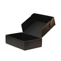 Caja de Cartón Corrugado Plegable para Envíos, Ecológica, Reciclable, Negra Mate, de Lujo para Comercio Electrónico, con Impresión de Logotipo Personalizado