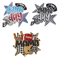 Patch en tissu grand format brodé lumineux en cuir de football pour le jour du match, à faire soi-même, fabriqué en Chine