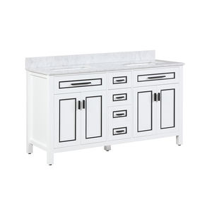 ตู้ห้องน้ำแบบตั้งพื้นขนาด 60 นิ้ว ดีไซน์ทันสมัยระดับไฮเอนด์ พร้อมอ่างเซรามิกและคุณสมบัติกันน้ำ - Product Image 2