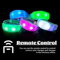Bracelet LED personnalisé Longstargift à boucle réglable en silicone, synchronisé avec la télécommande, clignotant pour concerts, festivals, événements en plein air