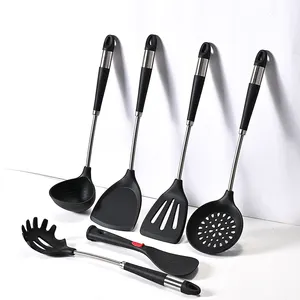 304 Stainless Steel Kitchen Utensils Set, 6 Pcs Metal Professional Cooking  Spoons, Kitchen Tools - Wok Spatula, Ladle, Skimmer Slotted Spoon, Pasta