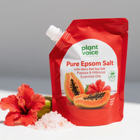 Pure Epsom Salt Soaking Solution with Aleva Red Salt&Papaya Hibiscus Oil Natural Bath Soak Bubble Bath for Relaxation Skin Care