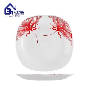 Plato de Vidrio Opal <span class=keywords><strong>Blanco</strong></span> Cuadrado de 280 mm, Plato de Vidrio Templado de 11 Pulgadas con Impresión Personalizada al por Mayor, Plato Plano <span class=keywords><strong>Blanco</strong></span> - Product Image 4