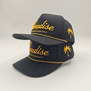 5 Panel Solid <b>Waterproof</b> Golf Cap Custom Embroidery Logo Low MOQ OEM Laser Perforated Quick Dry <b>Hat</b> - Product Image 2