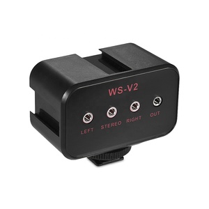 WS-V2 Bộ Chuyển Đổi Trộn Âm Thanh Micrô Kênh Đôi Với Đầu Vào Âm Thanh Nổi & Mono Kép 3.5Mm Cho Máy Ảnh, Máy Quay Phim - Product Image 3