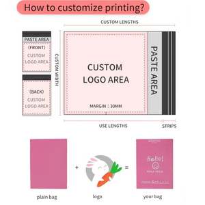 Sac d'expédition en polyéthylène auto-adhésif résistant, imperméable, avec logo Hello rouge, pour colis de courrier - Product Image 6