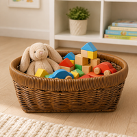Multifunctionele handgeweven ecologische mand in pastorale stijl van metaal/plastic voor keuken, slaapkamer, opbergruimte, fruit en snacks.