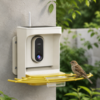 Mangeoire à oiseaux intelligente avec caméra, alimentation solaire, contrôle par application WiFi, station d'alimentation automatique pour oiseaux d'extérieur