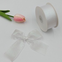 Boîte-cadeau de ruban transparent arc-en-ciel de coton avec le cadeau fait main, ruban matériel de bricolage de décoration de gâteau d'arc