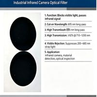 Filtre passe longue ondule Rehoboth 695 pour caméra infrarouge industrielle, lentille optique en verre avec revêtement antireflet bloquant la lumière visible