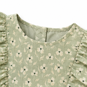 Vestido <span class=keywords><strong>de</strong></span> Verano para Bebés Niñas, <span class=keywords><strong>de</strong></span> Lino y Algodón, sin Mangas, con Volantes y Botones, Venta Especial, Ropa <span class=keywords><strong>de</strong></span> Bebé con Estampado Personalizado - Product Image 3