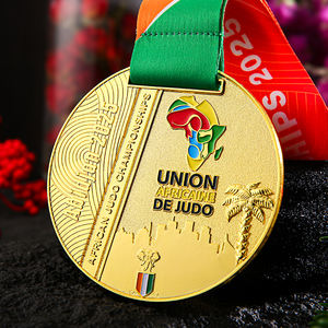2025 disesuaikan emas perak logam perunggu lembut Enamel Logo olahraga Afrika Judo medali penghargaan 1 2 3 - Product Image 4