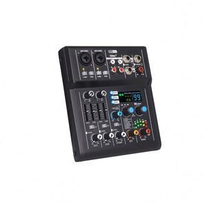 Console de mixage audio professionnelle pour DJ, système de table de mixage, interface de système de bureau, mixeur audio stéréo 4 canaux avec Bluetooth, 48V, 99DSP - Product Image 1