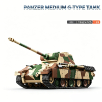 Modelo de Tanque Alemán Panther Tipo G de la Segunda Guerra Mundial, Bloques de Construcción DIY, Juguete Militar Educativo de ABS Unisex para Mayores de 14 Años