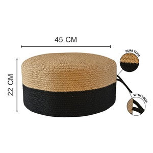 Best Selling Handmade Jute Pouffe Ottoman Braided Natural Fiber <b>Floor</b> <b>Seating</b> Stool for Living Room Furniture Bulk Supplier - Product Image 6