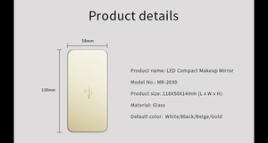 Customized Logo <b>Mirror</b> Luxury Touch Switch Beauty Light Portable Cosmetic Folding Travel Mini LED - Product Image 5
