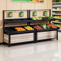 Trapvormig opbergrek voor fruit en groenten, enkelzijdige displayplank, meerlaags groente- en fruitrek, eilandrek