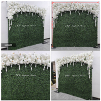 Panneau mural de fleurs artificielles en soie et plumes naturelles 5D 3D personnalisé, déroulable, pour décoration de mariage