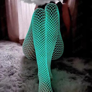 Collants Résille Lumineux Ajourés Transparents Élastiques pour Femme Bas Longs Sexy Phosphorescents - Product Image 4
