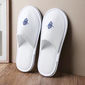 Pantuflas Blancas Tipo Waffle Personalizadas y Económicas, Pantuflas Desechables para Baño y Spa para Hotel, OEM - Product Image 5